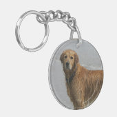 Goldenes Retreiver im Meer Schlüsselanhänger (Vorderseite links)