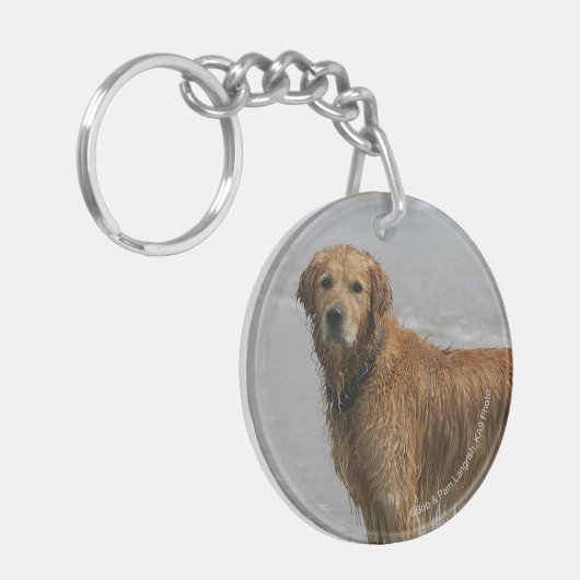 Goldenes Retreiver im Meer Schlüsselanhänger (Vorderseite links)