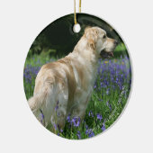 Goldenes Retreiver in den Blumen Keramik Ornament (Links)