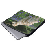 Goldenes Retreiver in den Blumen Laptopschutzhülle (Vorne Knopf)