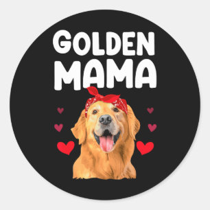Goldenes Retriever Design Mama Golden Retri Runder Aufkleber