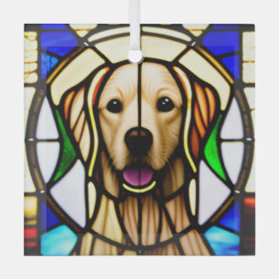 Goldenes Retriever "gesteinigtes Glas" Ornament Aus Glas