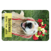 Goldenes Retriever Glück blüht von innen heraus Magnet (Horizontal)