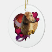 Goldenes Retriever Herz des Goldes Keramikornament (Links)