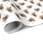 Goldenes Retriever Historisches Design Geschenkpapier (Rolleneckpunkt)