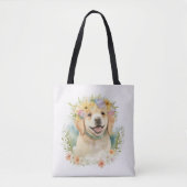 Goldenes Retriever in Blume Tasche (Vorderseite)