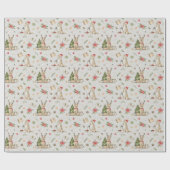 Goldenes Retriever Nahtloses Wrapping Paper Geschenkpapier (Flach)