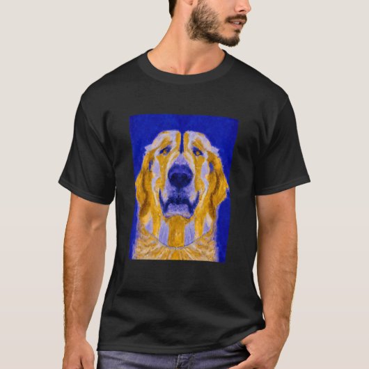 Goldenes Retriever Portrait Kubismus Kunst T-Shirt (Vorderseite)