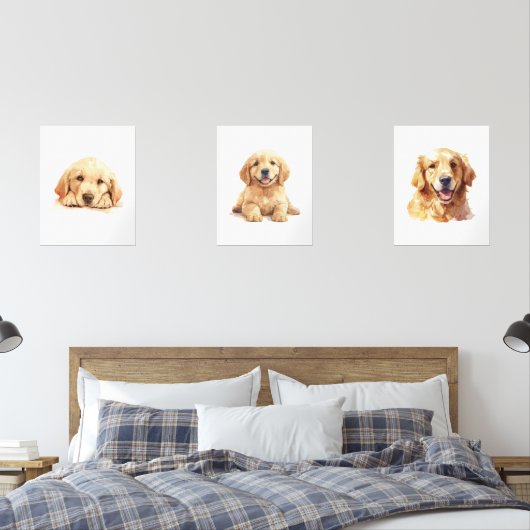 Goldenes Retriever Poster, Goldene Retriever Kunst Bilderwand Sets (Schlafzimmer)