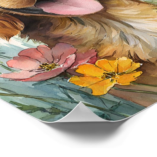 Goldenes Retriever Poster - Niedlich Golden Retrie (Ecke)