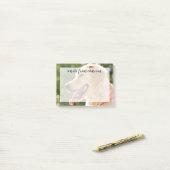 Goldenes Retriever-Profil mit Zunge-Out Post-it Klebezettel (Auf Schreibtisch)