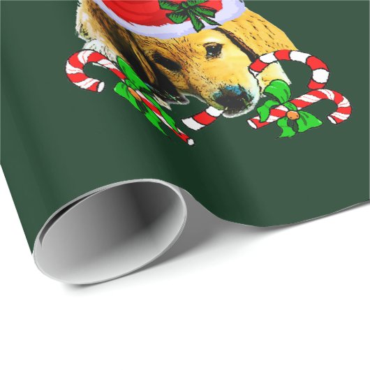 Goldenes Retriever Puppy Wrapping Paper Geschenkpapier (Rolleneckpunkt)