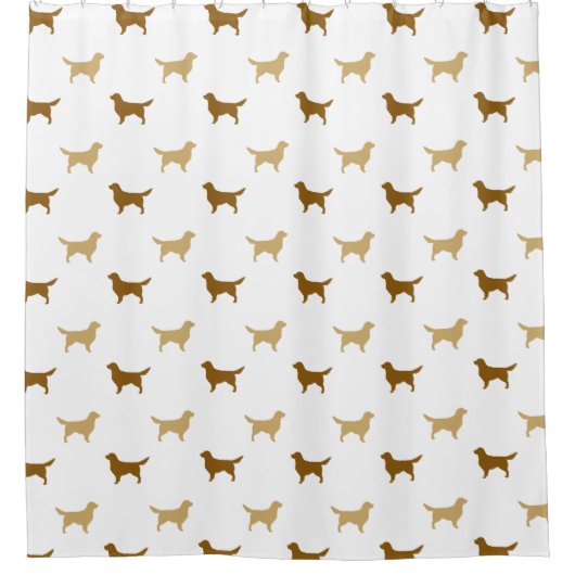 Goldenes Retriever-Silhouetten-Muster Duschvorhang (Vorderseite)