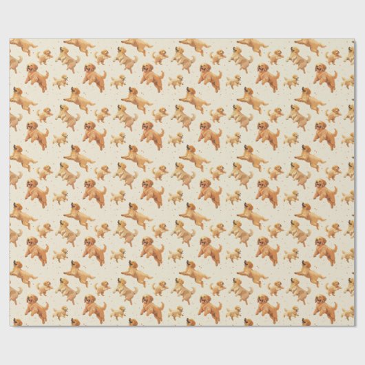 Goldenes Retriever-Umschlagpapier Geschenkpapier (Flach)