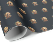 Goldenes Retriever-Umschlagpapier | Golden und Sch Geschenkpapier (Rolleneckpunkt)