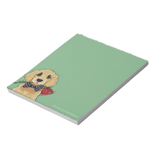 Goldenes Retriever und kleine Rose Notepad Notizblock (Rotiert)