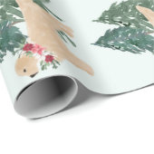 Goldenes Retriever-Weihnachtswrapping Geschenkpapier (Rolleneckpunkt)