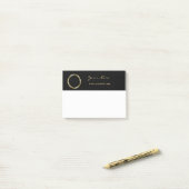 Goldenes Ring-Set das Minimalistische schwarze Post-it Klebezettel (Auf Schreibtisch)