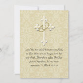 Goldenes Rings Cross, Christliche Hochzeitseinladu Einladung (Rückseite)