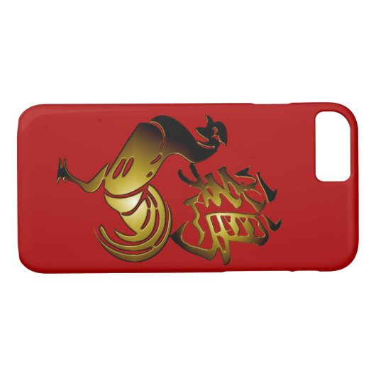 Goldenes Rooster Chinesisches Ideogramm Zodiac Bir Case-Mate iPhone Hülle (Rückseite (Horizontal))