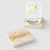 Goldenes Rosa Aquarellfarben Steinuntersetzer (Seitenansicht)