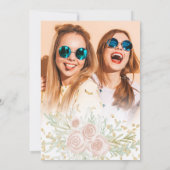 Goldenes Rosa Blumenwasser Quinceanera Foto Einladung (Rückseite)