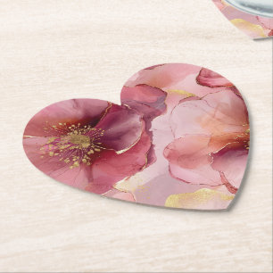 Goldenes Rosa Burgund Brautparty Untersetzer