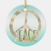 Goldenes rosa Friedenszeichen Inspiration Zitat Keramik Ornament (Vorne)