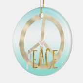 Goldenes rosa Friedenszeichen Inspiration Zitat Keramik Ornament (Links)