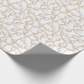 Goldenes Rosa Glam Pearls Brautparty Geschenkpapier (Ecke)