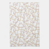 Goldenes Rosa Glam Pearls Brautparty Geschirrtuch (Vertikal)