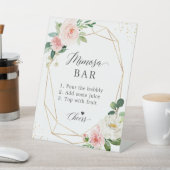 Goldenes Rosa Mimosa Bar Sockelschild (In SItu)