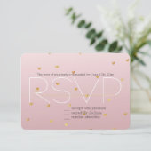 Goldenes Rosa Ombre Hearts UAWG RSVP Karte (Stehend Vorderseite)