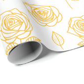 Goldenes Rose-Muster Geschenkpapier (Rolleneckpunkt)