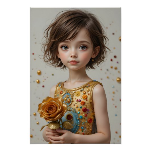 Goldenes Rose Portrait Poster (Vorderseite)