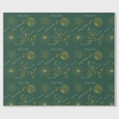 Goldenes rot und grünes Weihnachtswackelpapier Geschenkpapier (Flach)