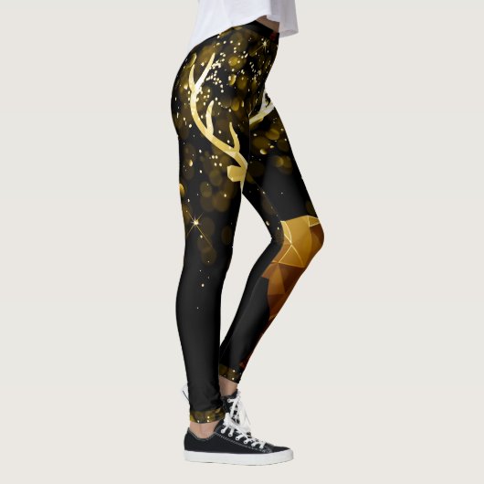 GOLDENES ROTWILD-SCHWARZES LEGGINGS (Rechts)