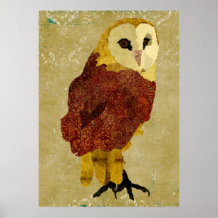 Goldenes Rubin-Eulen-Kunstposter Poster