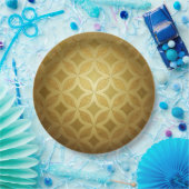 Goldenes Rundmuster Pappteller (Party)