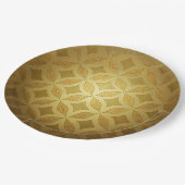 Goldenes Rundmuster Pappteller (Schrägansicht)