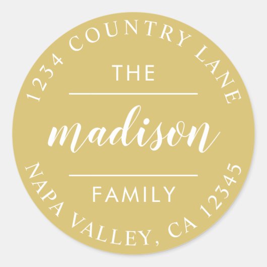 Goldenes Rundschreiben Erstellen Sie Ihre eigene R Runder Aufkleber (Vorderseite)