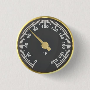 Goldenes Rundthermometer Button