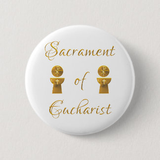Goldenes Sacrament von Eucharist Host and Chalice Button
