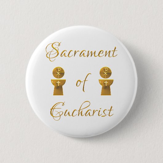 Goldenes Sacrament von Eucharist Host and Chalice Button (Vorderseite)