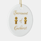 Goldenes Sacrament von Eucharist Host and Chalice Keramik Ornament (Rechts)