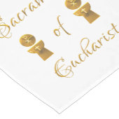 Goldenes Sacrament von Eucharist Host and Chalice Kurzer Tischläufer (Ecke)