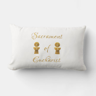 Goldenes Sacrament von Eucharist Host and Chalice Lendenkissen