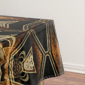 Goldenes Satin Spitzen Geometrisches Mustertablett Tischdecke (Beispiel)