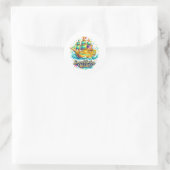 Goldenes Schatzschiff Klassischer Rund Sticker | W (Tasche)