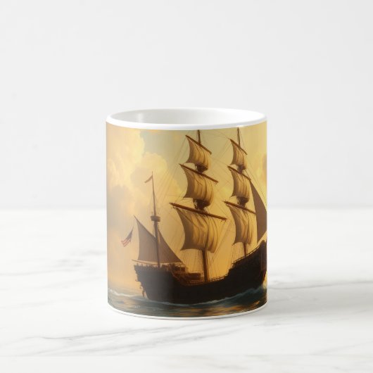 Goldenes Schiff Kaffeetasse (Mittel)